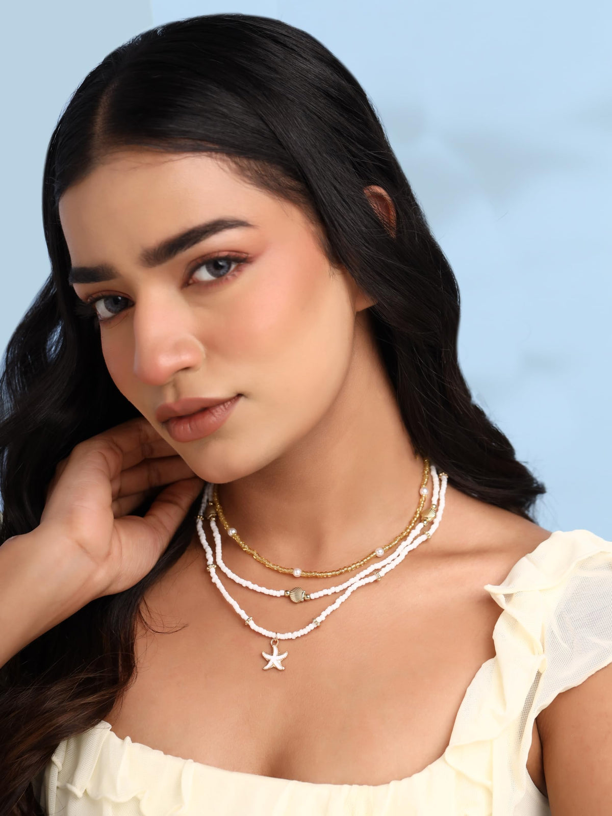 Pearl Starfish Layered Necklace