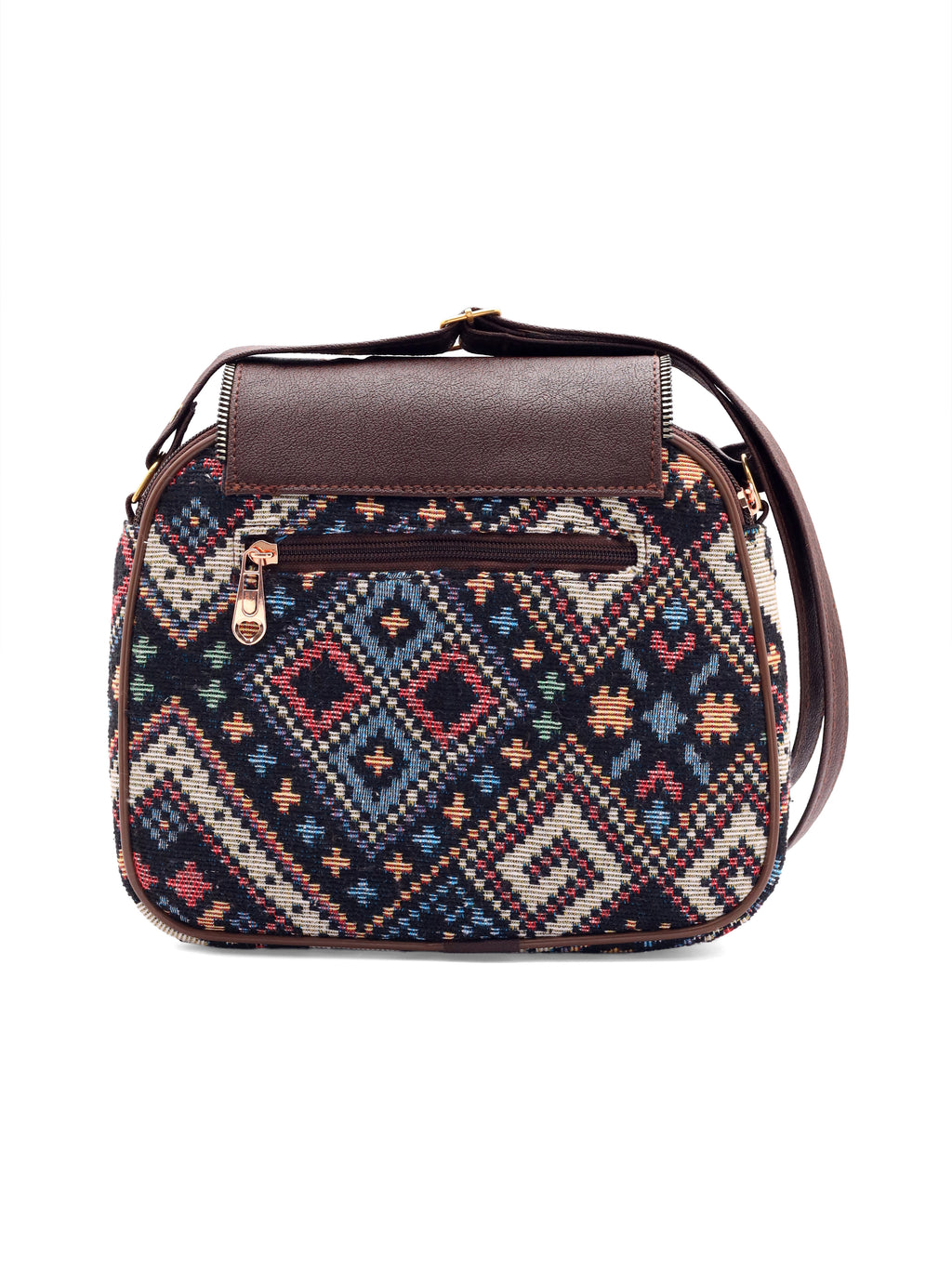 Urban Nomad Collection | Dual Compartment Crossbody Sling | Midnight Geometric