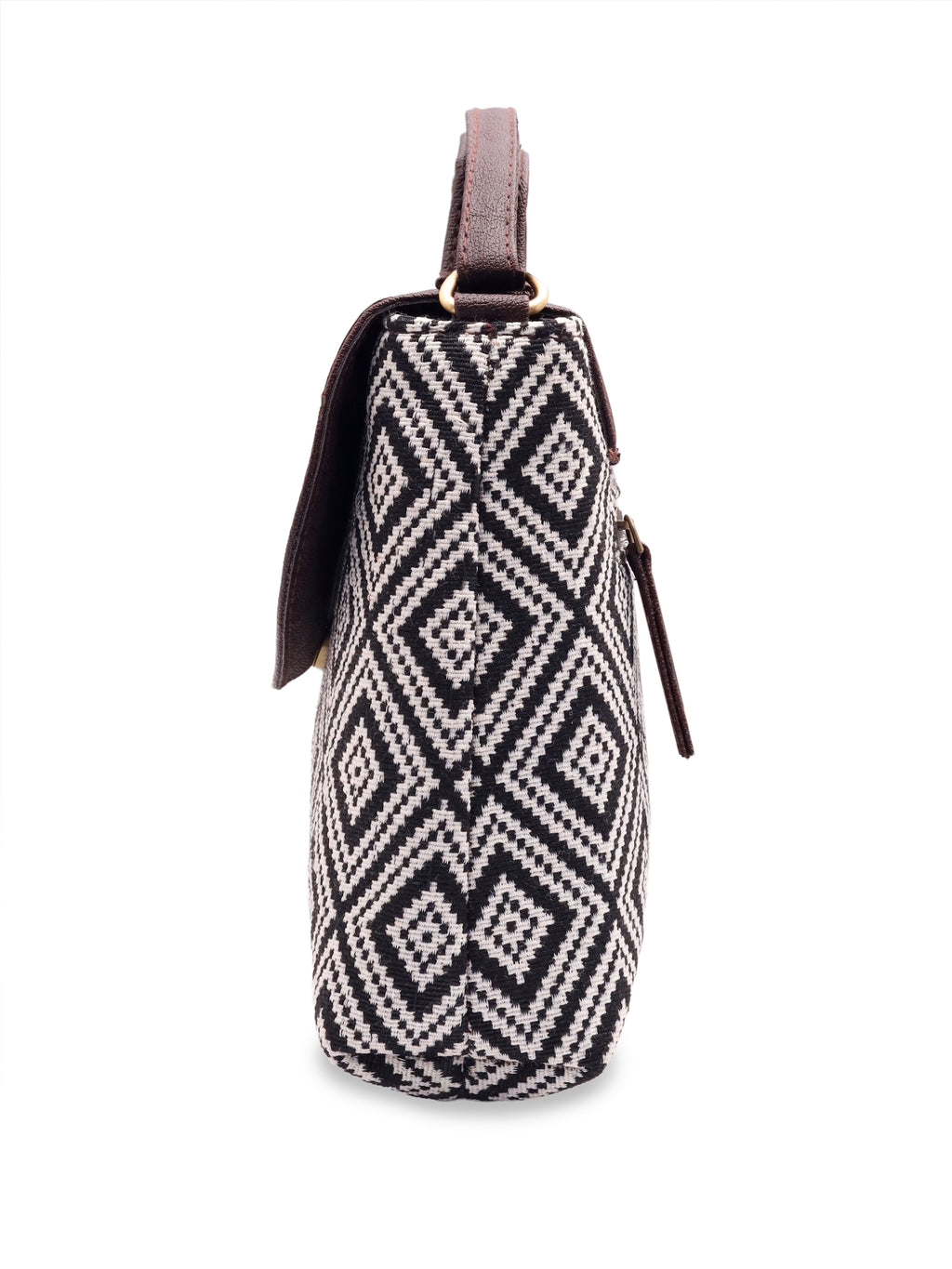 Earthcraft Collection | Dual Compartment Crossbody Sling | Ikkat Monochrome