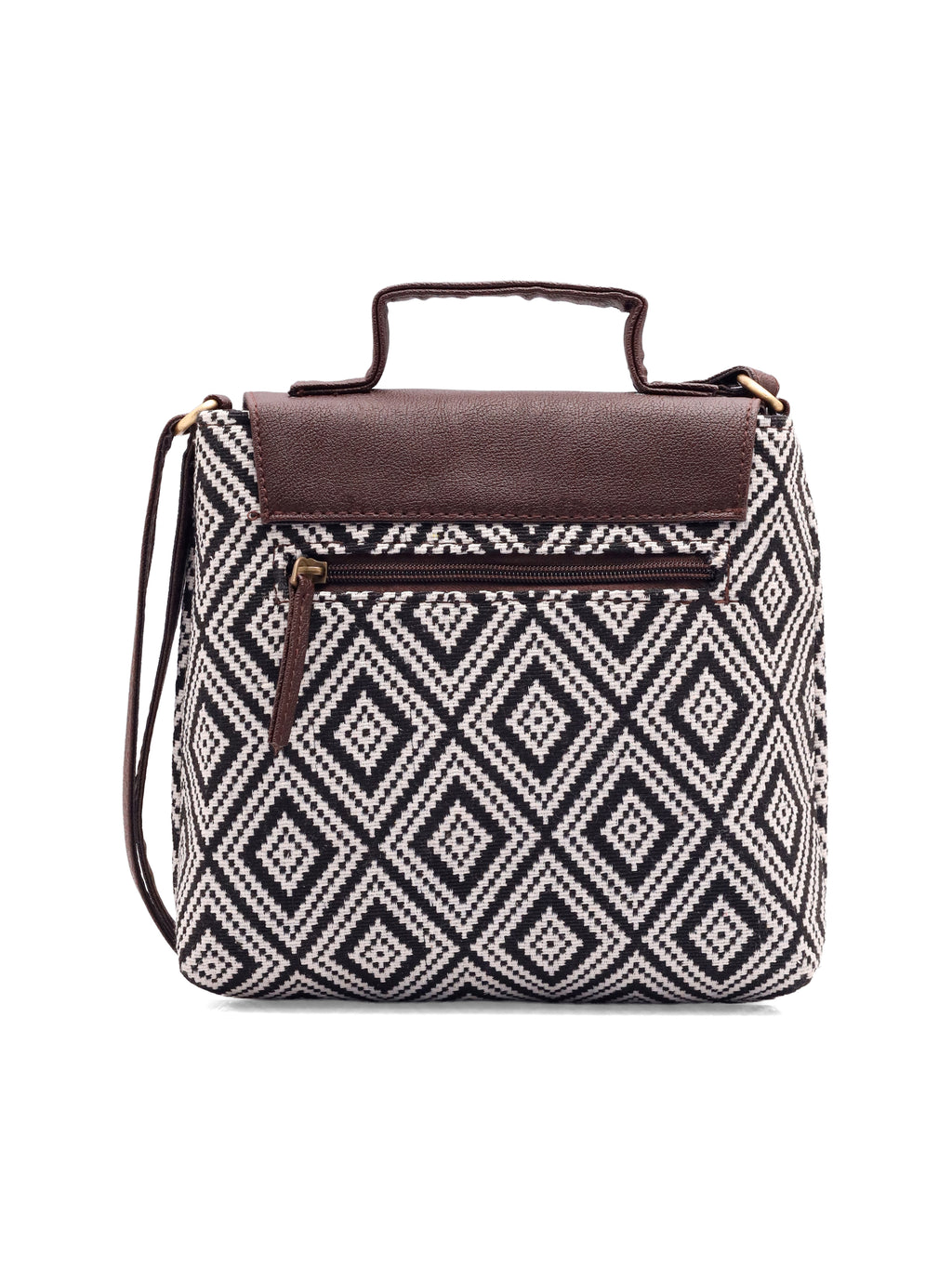 Earthcraft Collection | Dual Compartment Crossbody Sling | Ikkat Monochrome