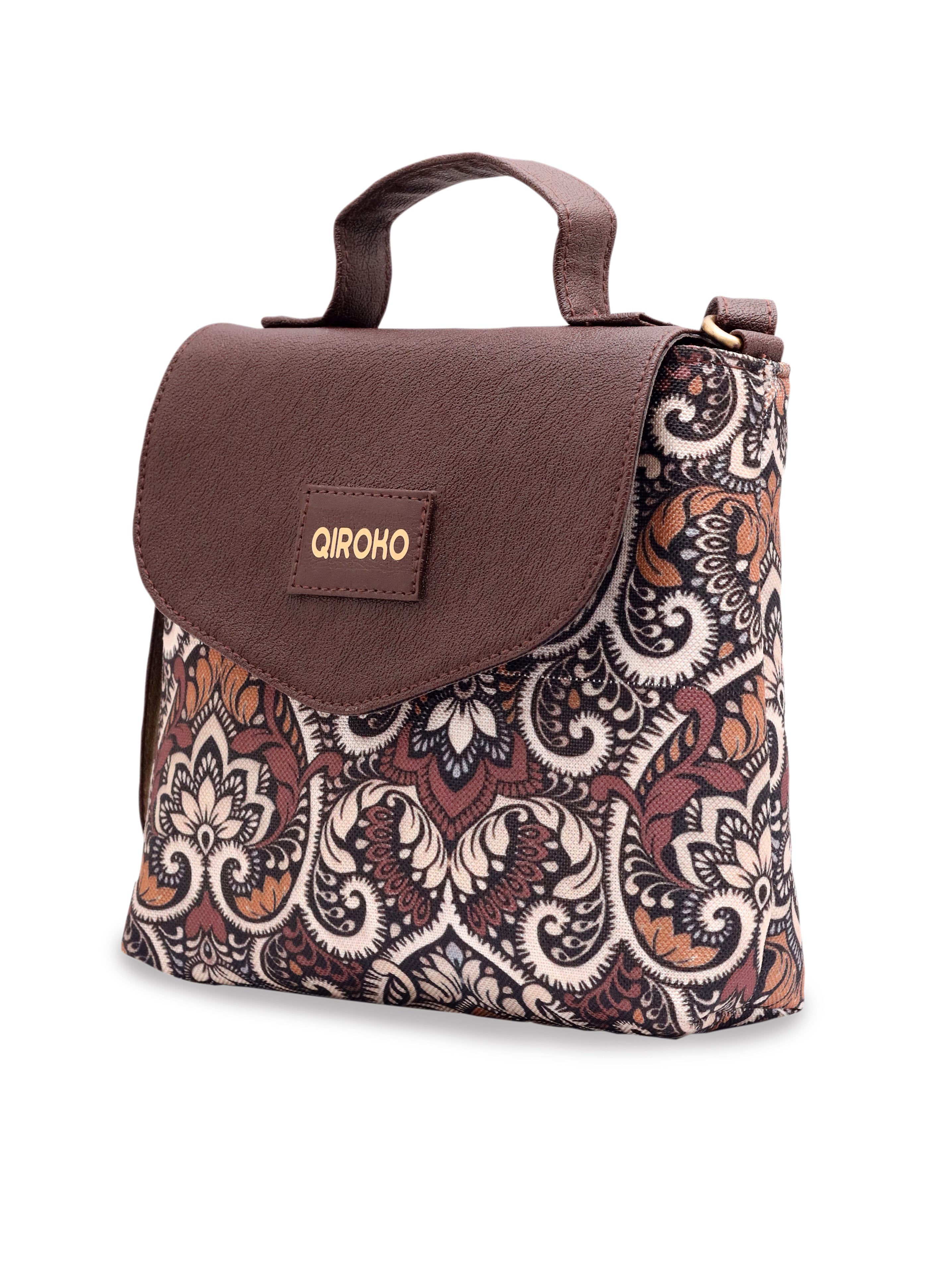 Earthcraft Collection | Dual Compartment Crossbody Sling | Floral Paisley