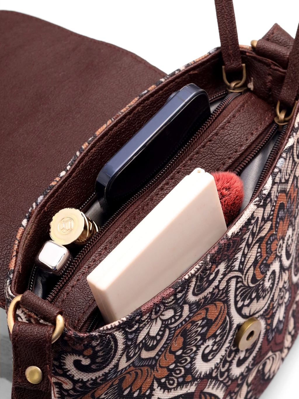 Earthcraft Collection | Dual Compartment Crossbody Sling | Floral Paisley
