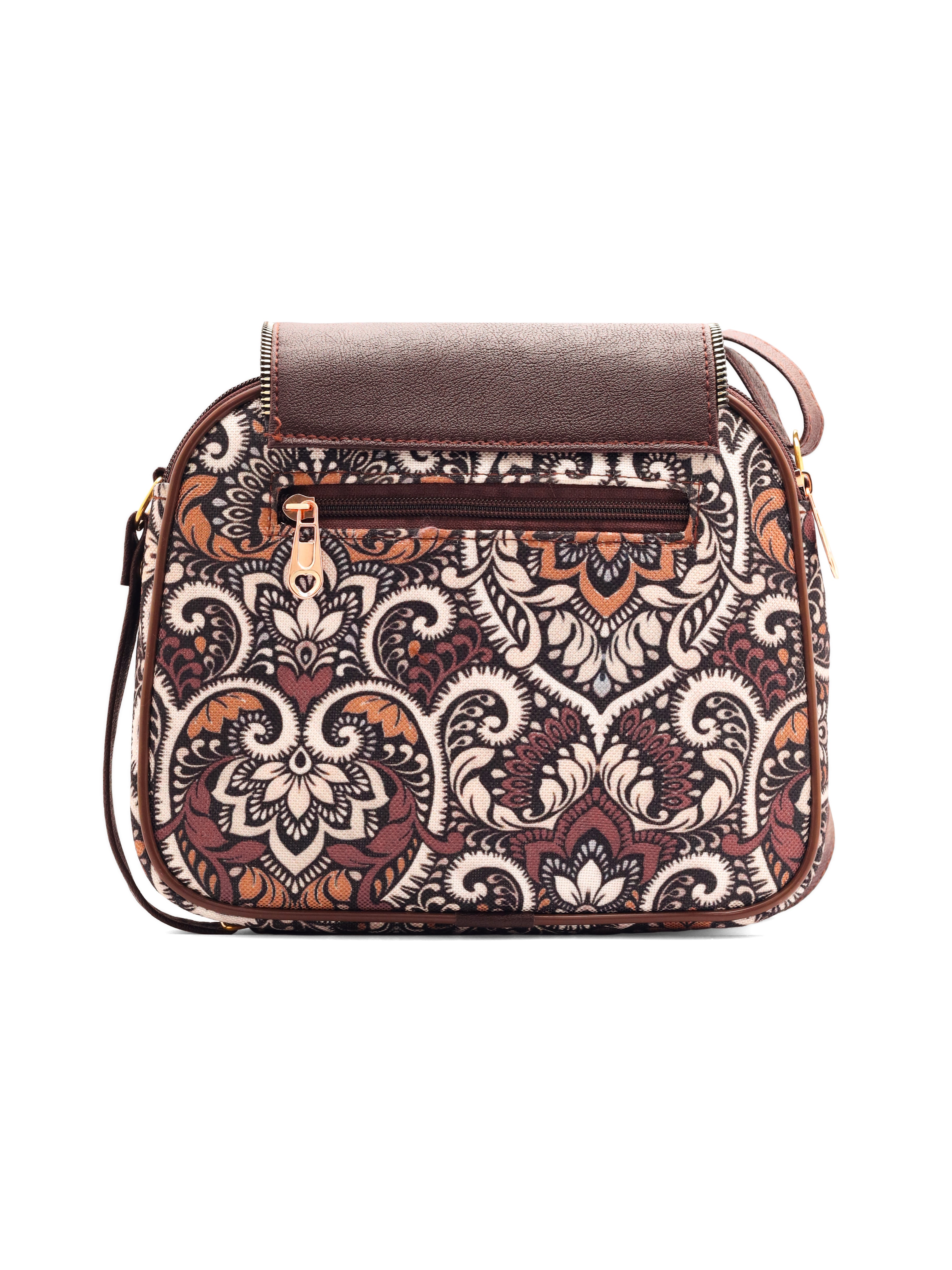 Urban Nomad Collection | Dual Compartment Crossbody Sling | Floral Paisley