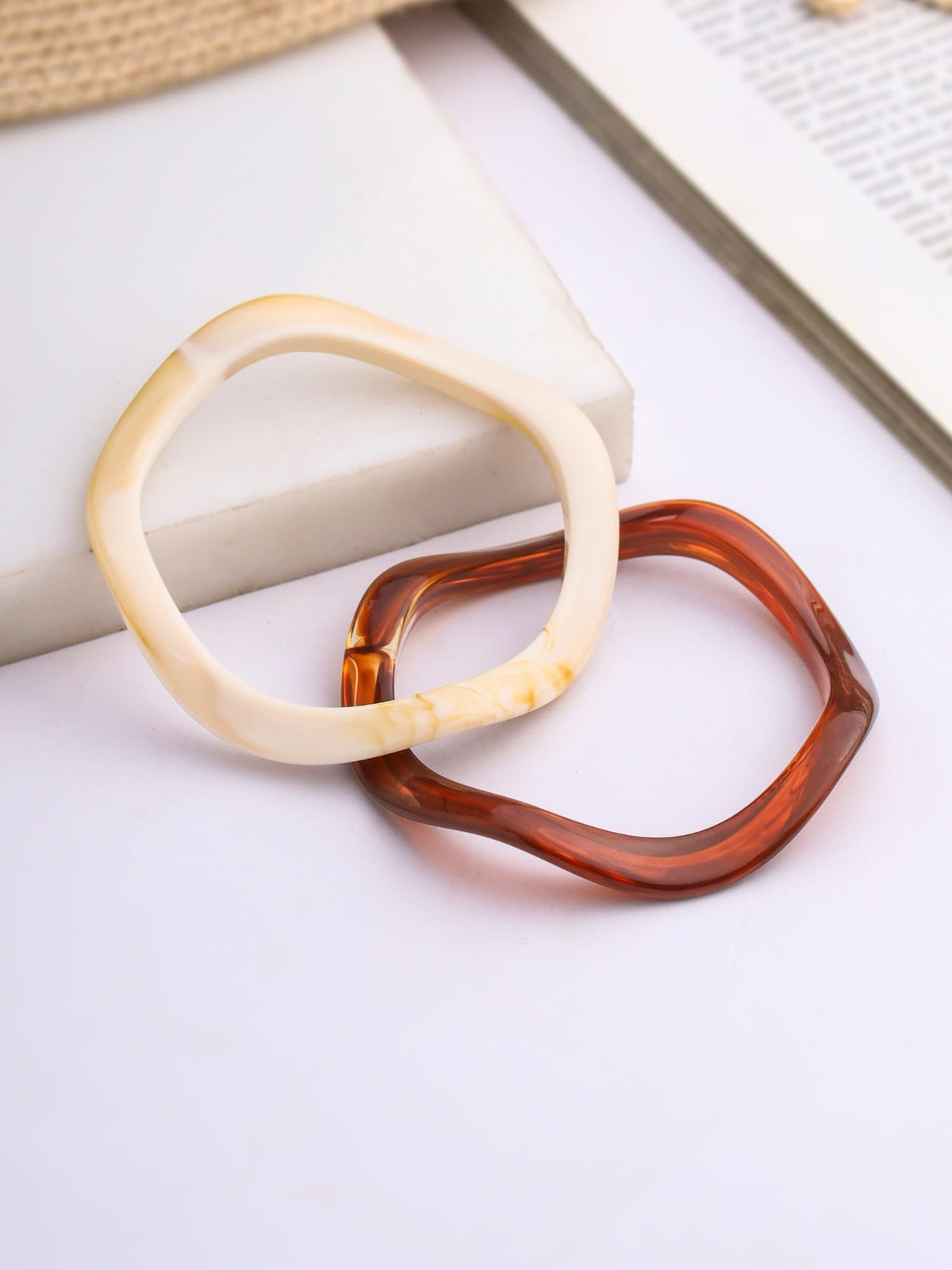 Wavy Resin Bangle Bracelets