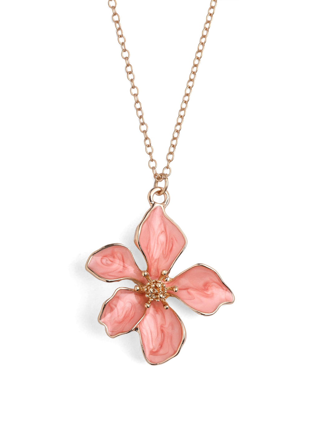 Pink Flower Pendant Necklace