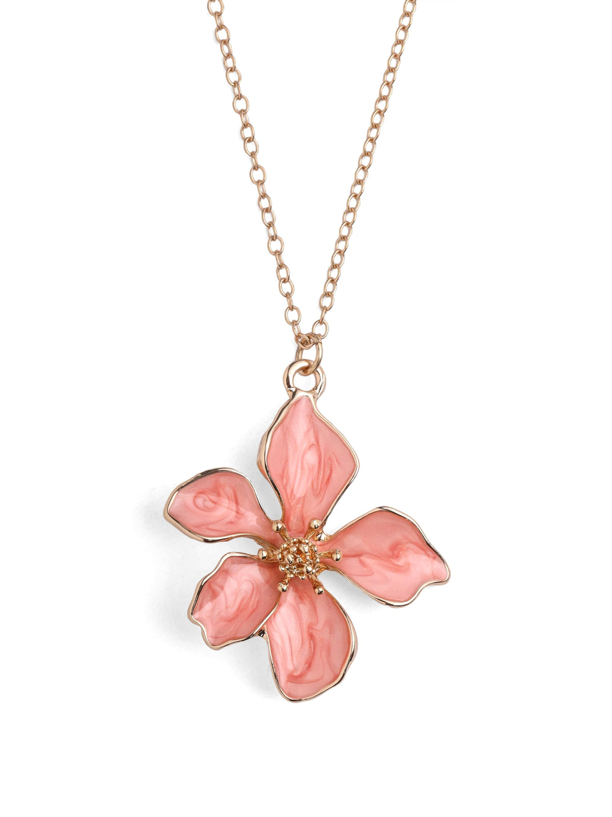 Pink Flower Pendant Necklace