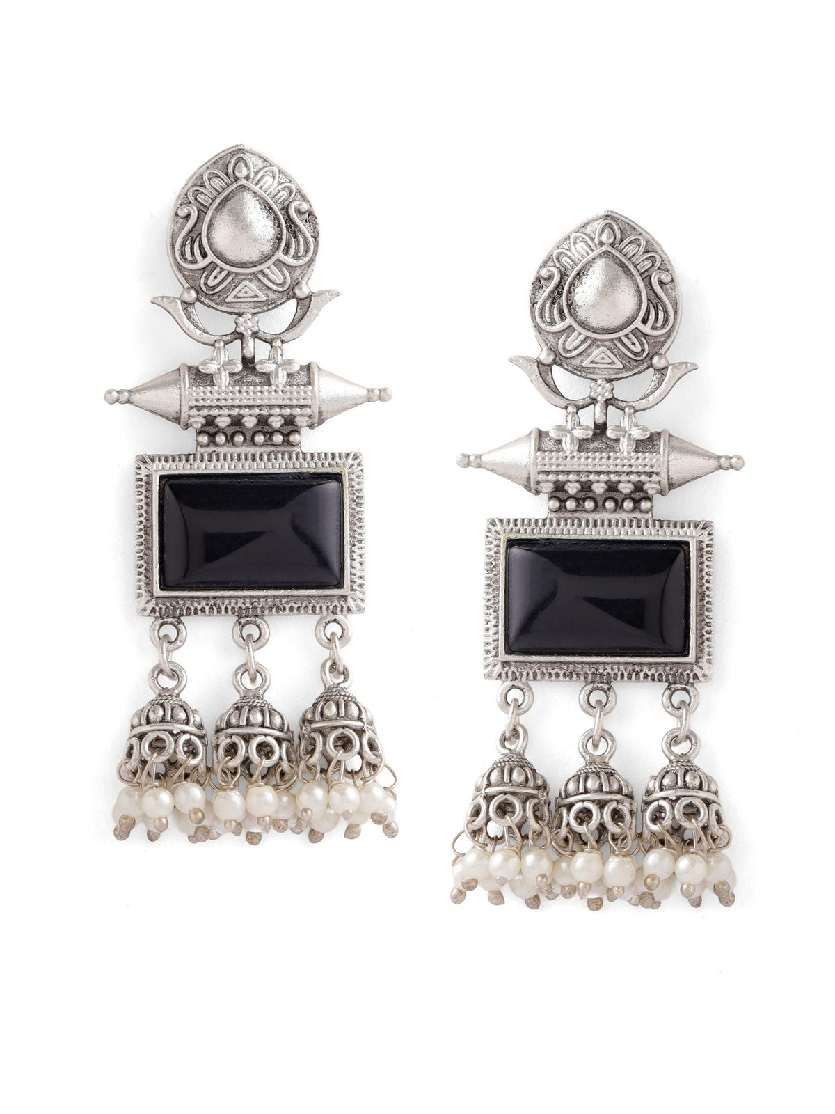 Oxidised Jhumka Earrings