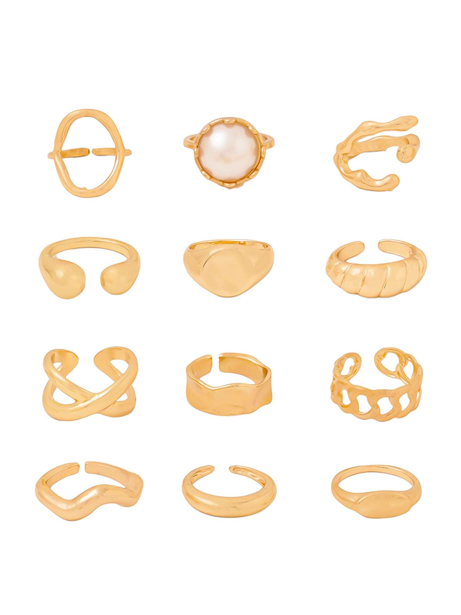 Stackable Finger Rings Set Of 12