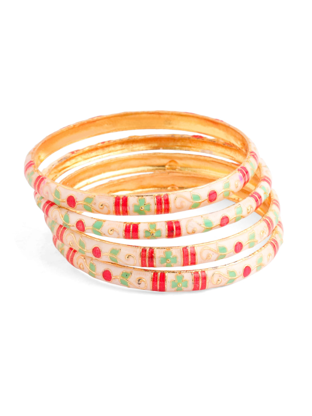 Meenakari Bangle Set White
