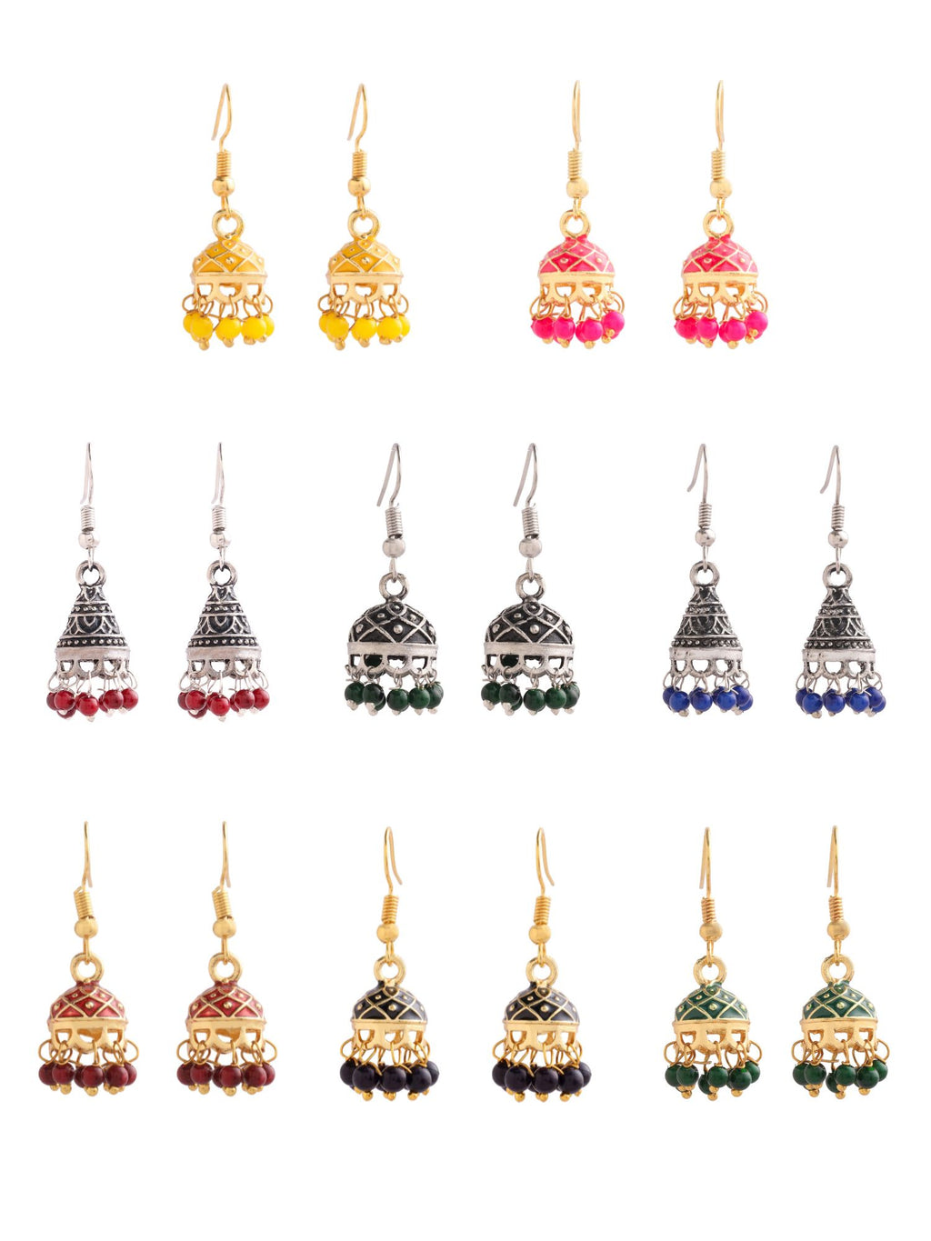 Meenakari Pearl Jhumkis