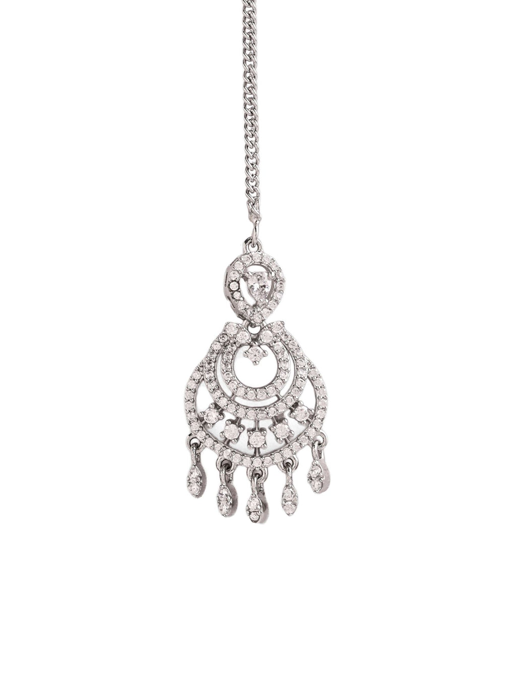 Floral AD Brass Maang Tikka