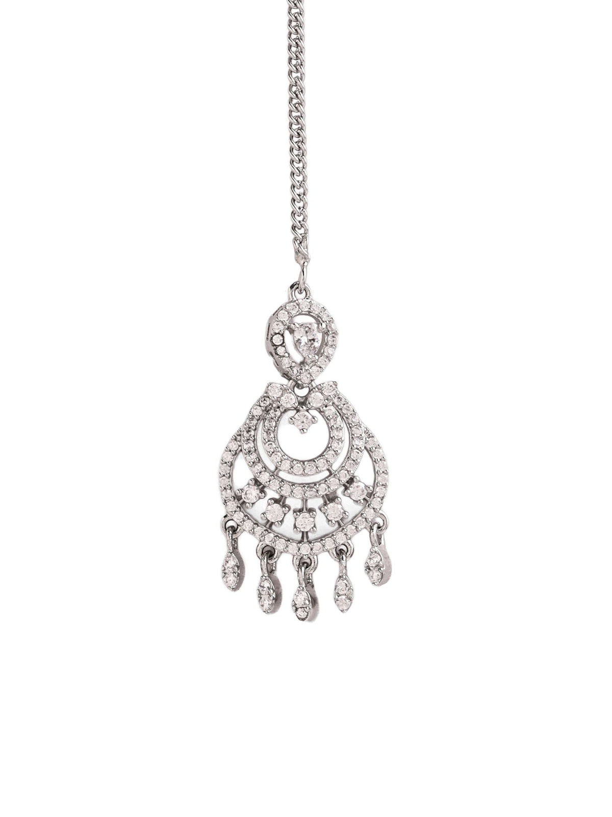 Floral AD Brass Maang Tikka