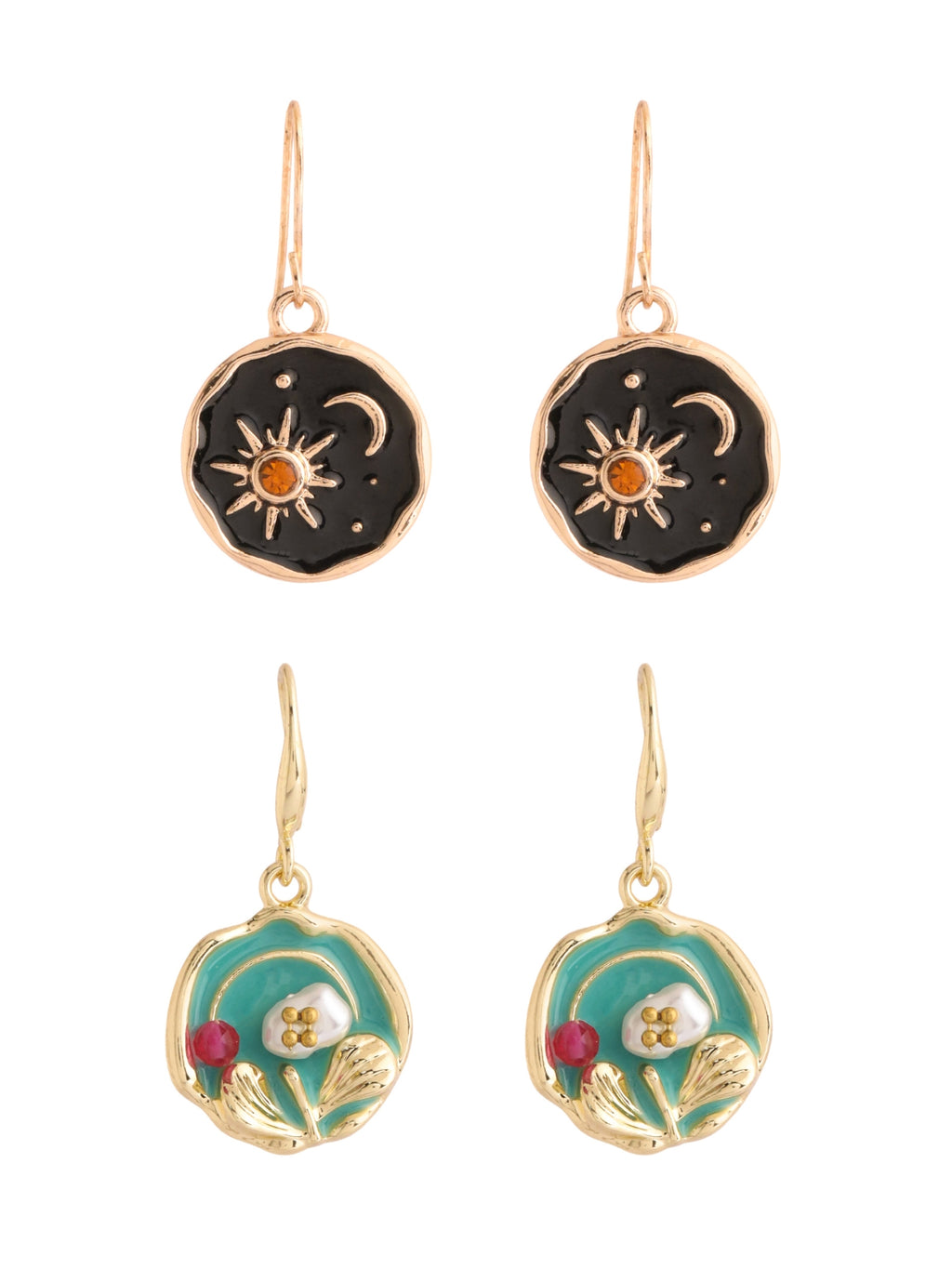 Black Enamel Drop Earrings
