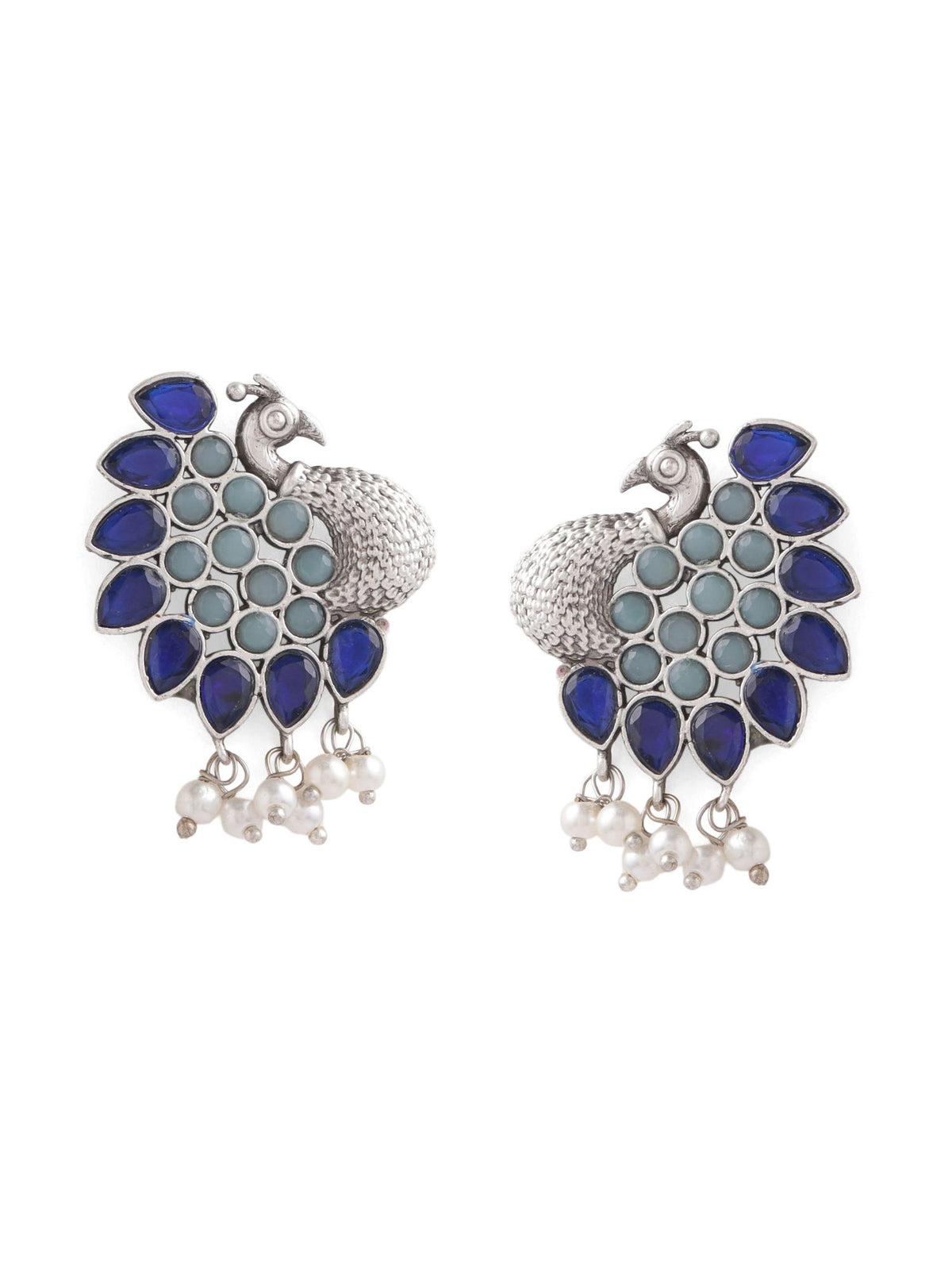 Oxidised Peacock Earrings