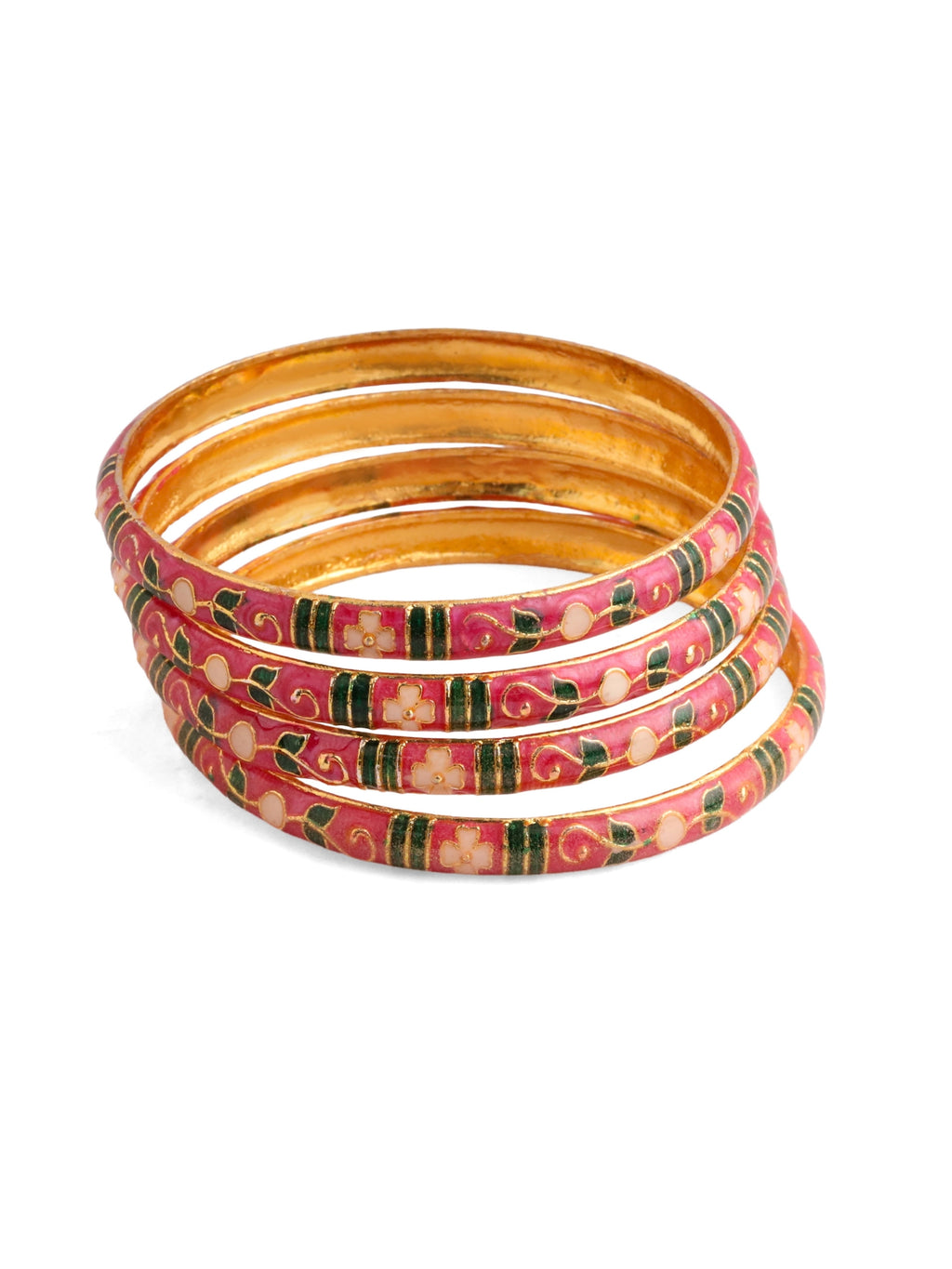 Meenakari Bangle Set Pink