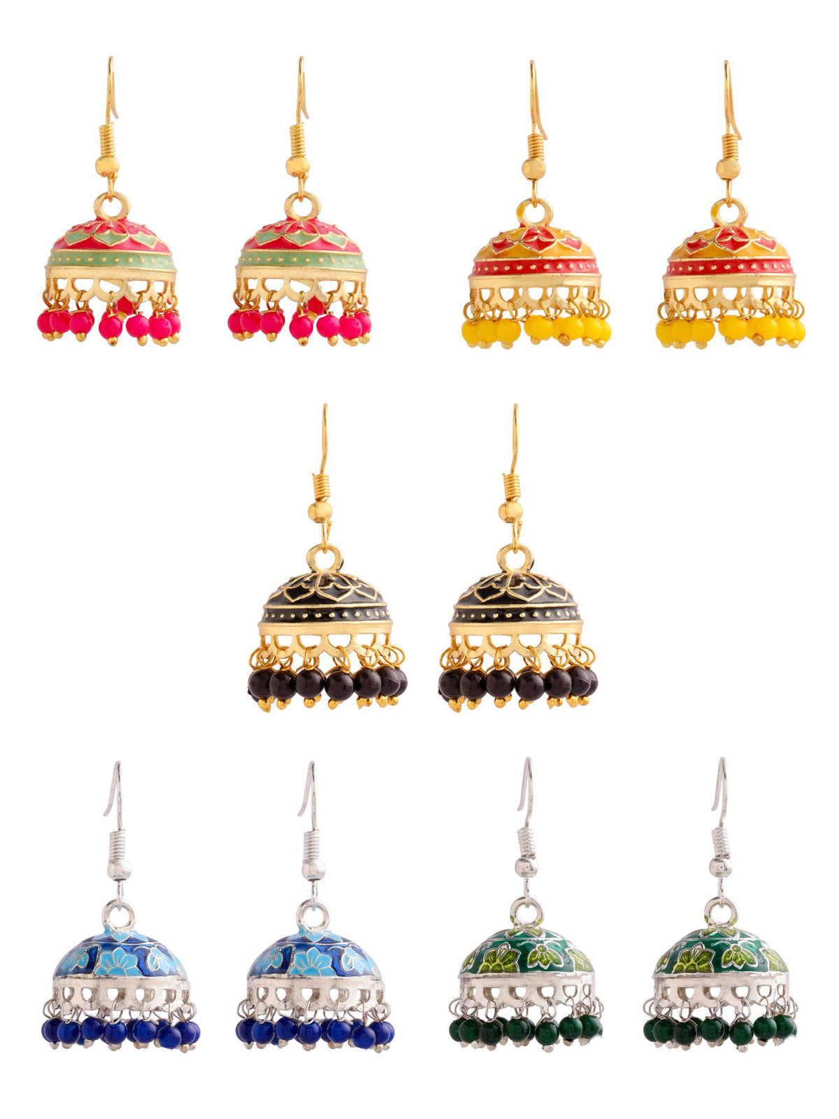 Meenakari Pearl Jhumkas