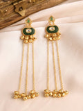 Green Enamel Ghungroo Earrings