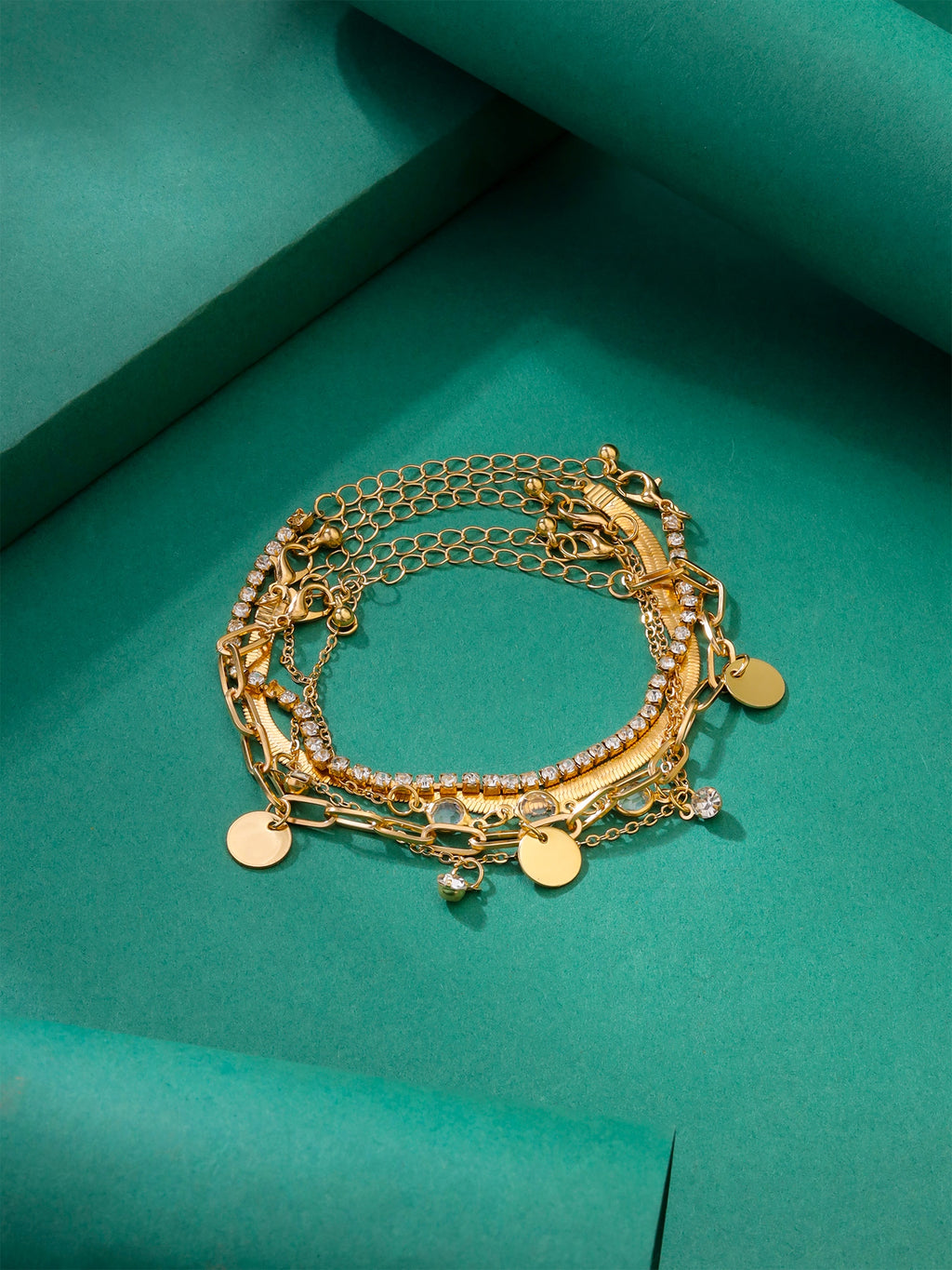 Five Layered Adjustable Stack Bracelet