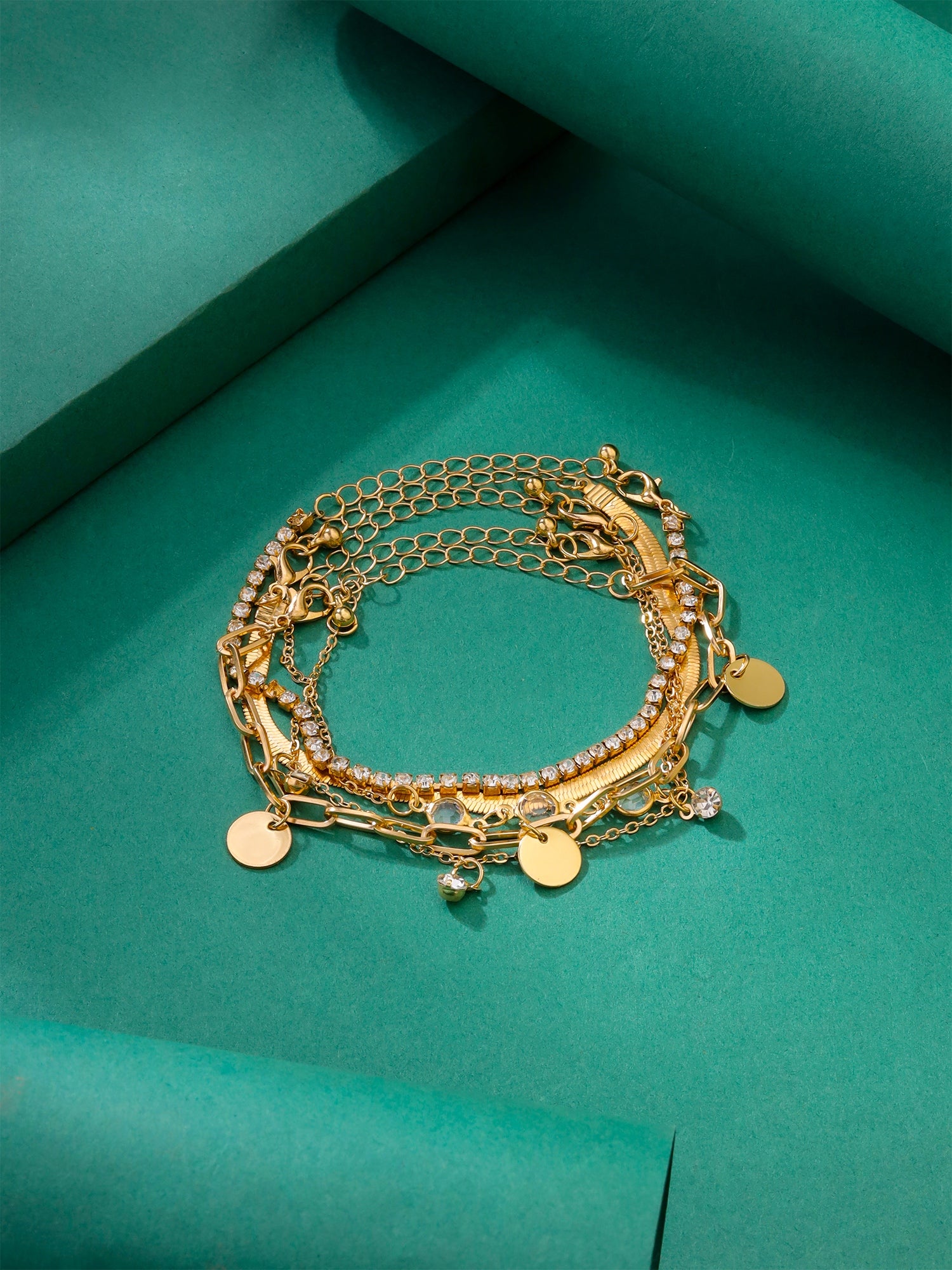 Five Layered Adjustable Stack Bracelet