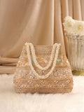 Velvet Ethnic Potli Bag Peach