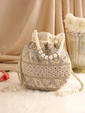 Pearl Beaded Drawstring Potli Bag