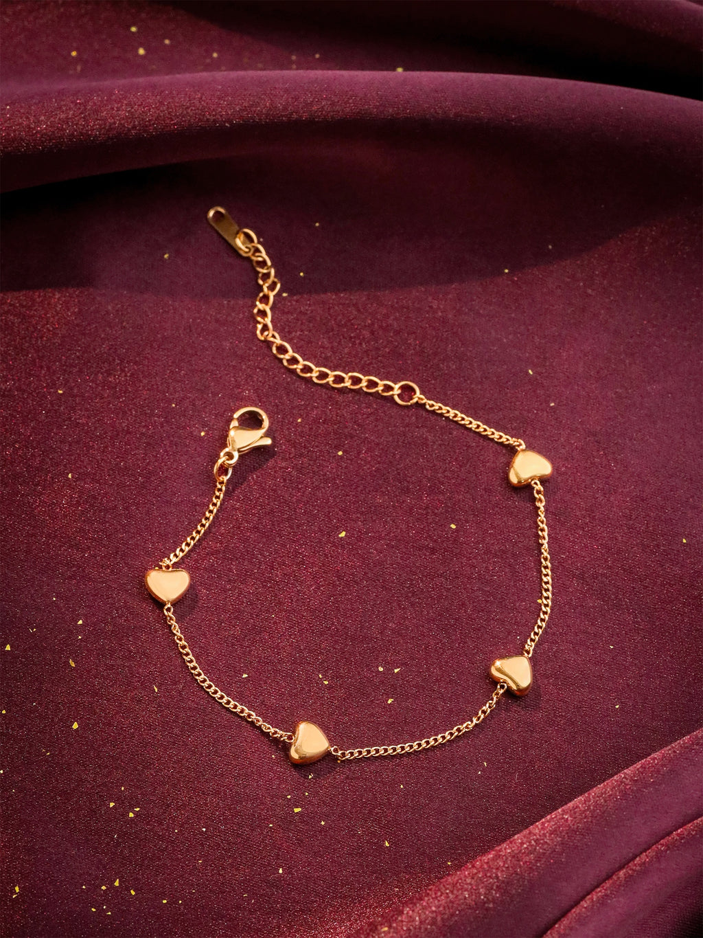 Adjustable Heart Charm Bracelet