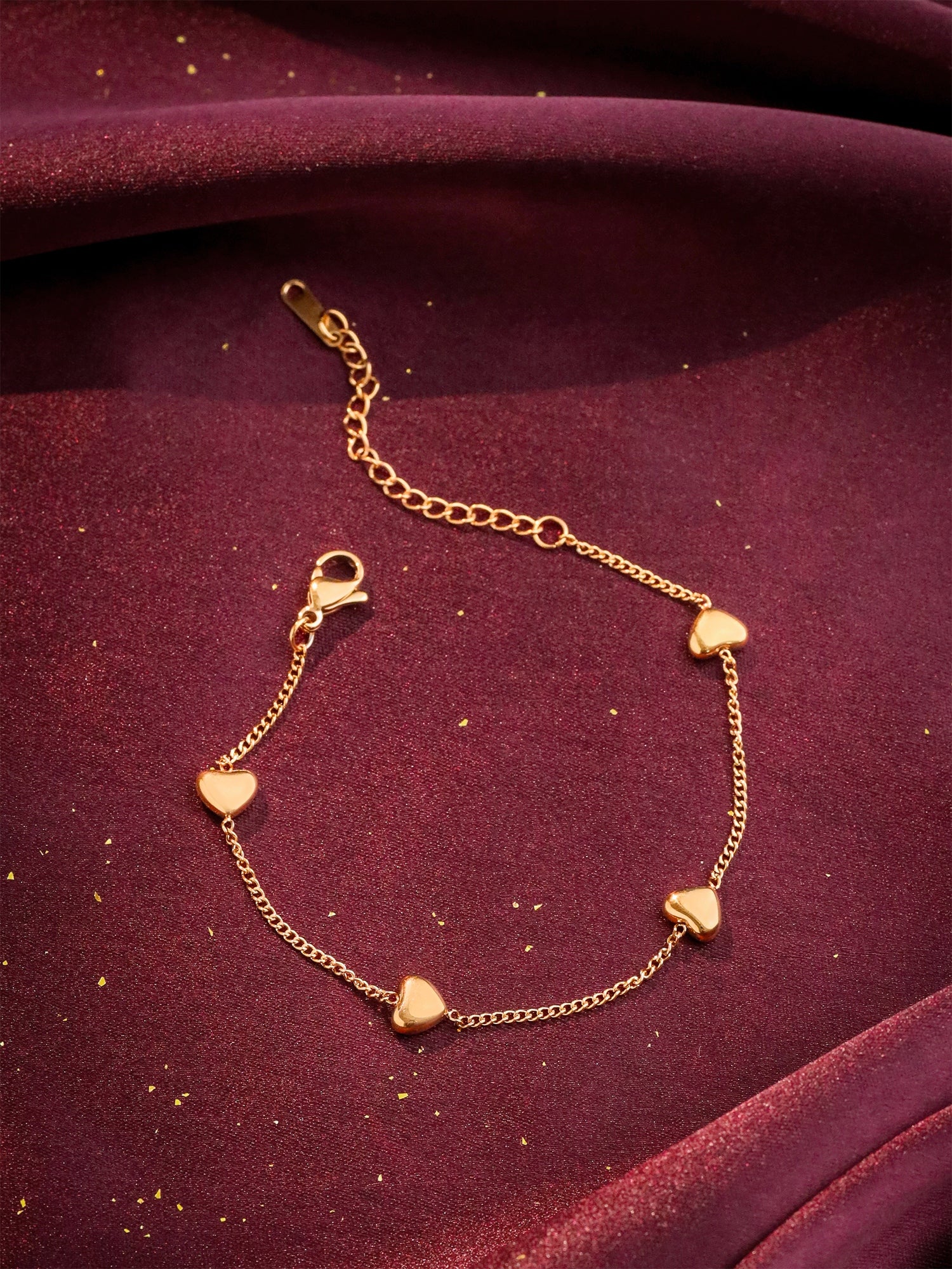 Adjustable Heart Charm Bracelet