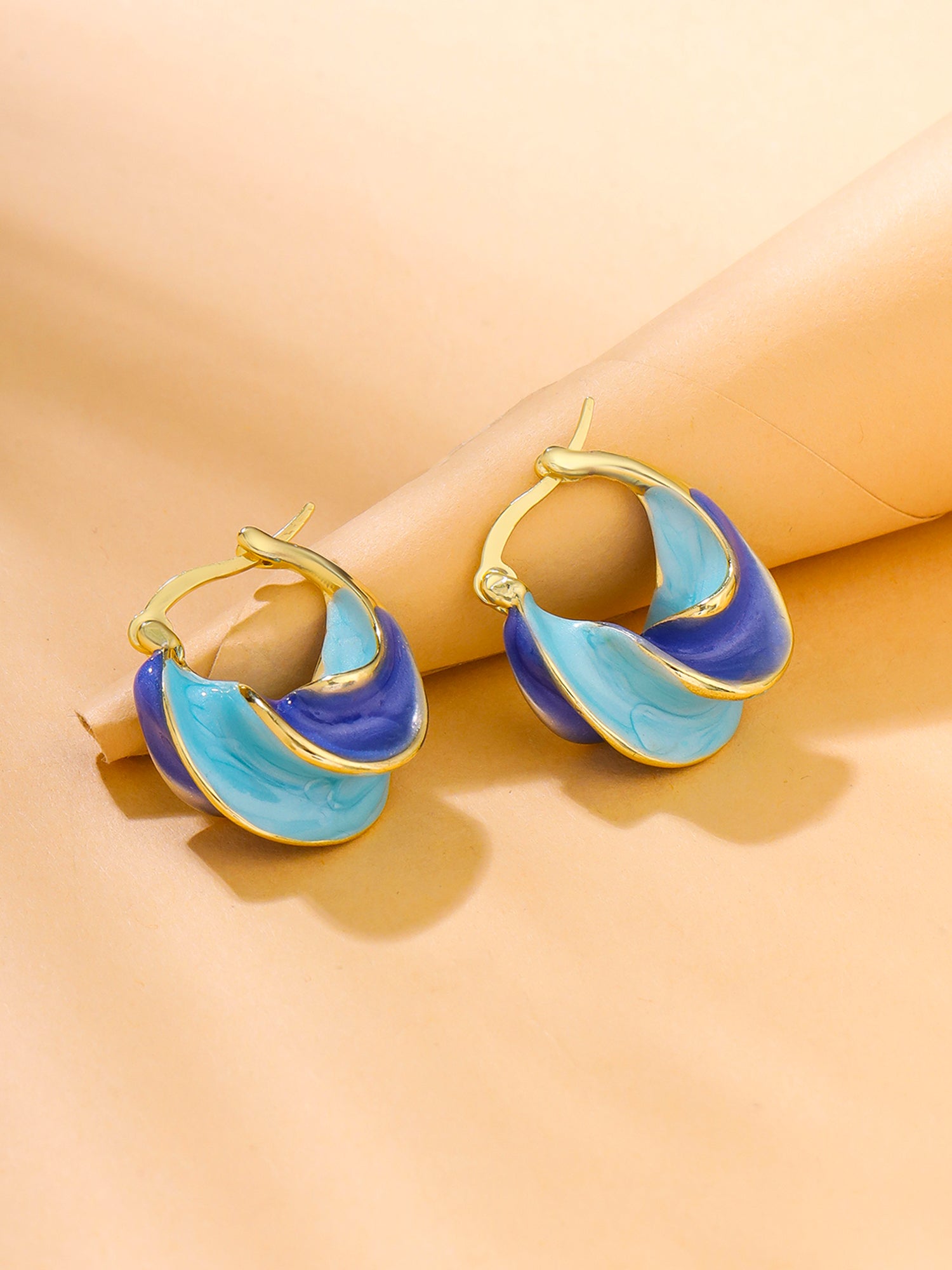 Enamel Hoop Earrings