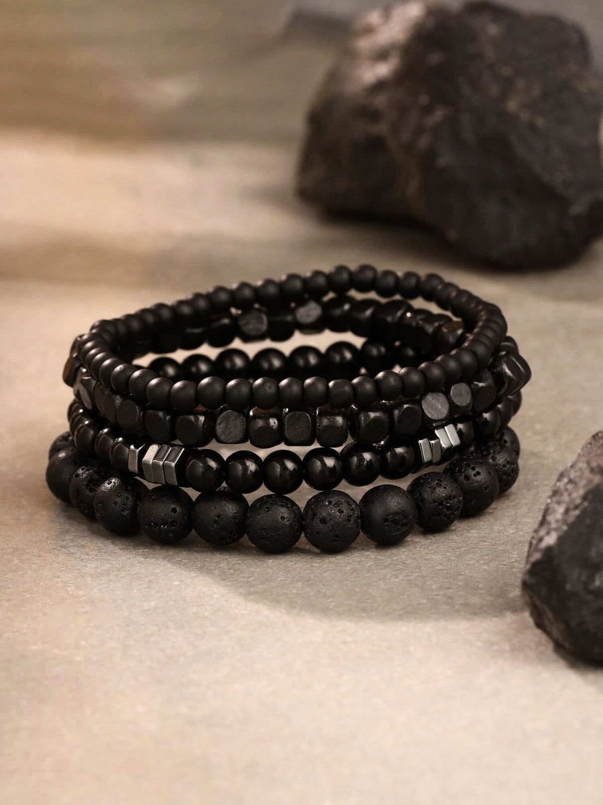 Stretchable Lava Bead Bracelet