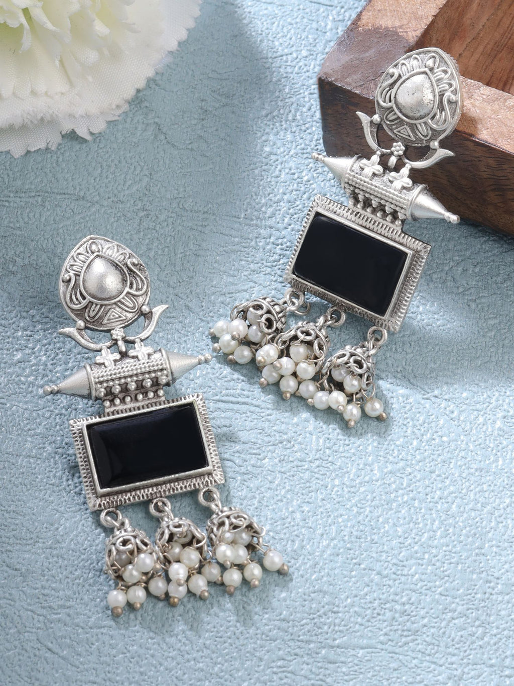 Oxidised Jhumka Earrings
