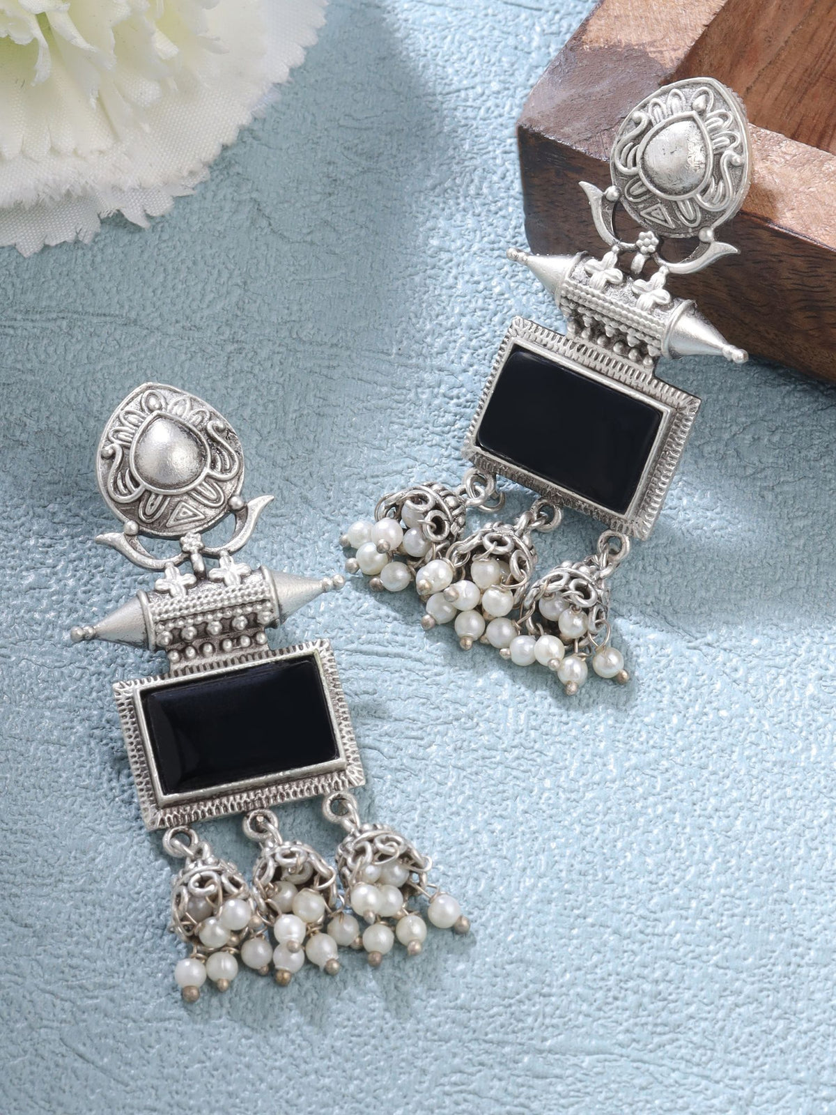 Oxidised Jhumka Earrings