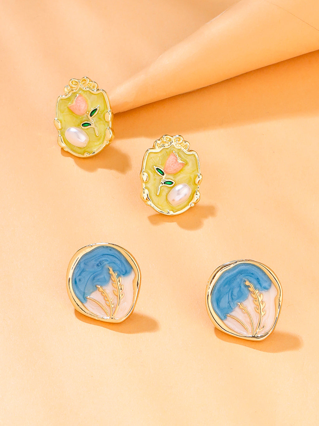 Enamel Studs Earrings
