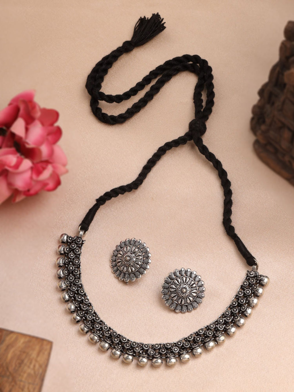 Oxidised Choker Earring Set