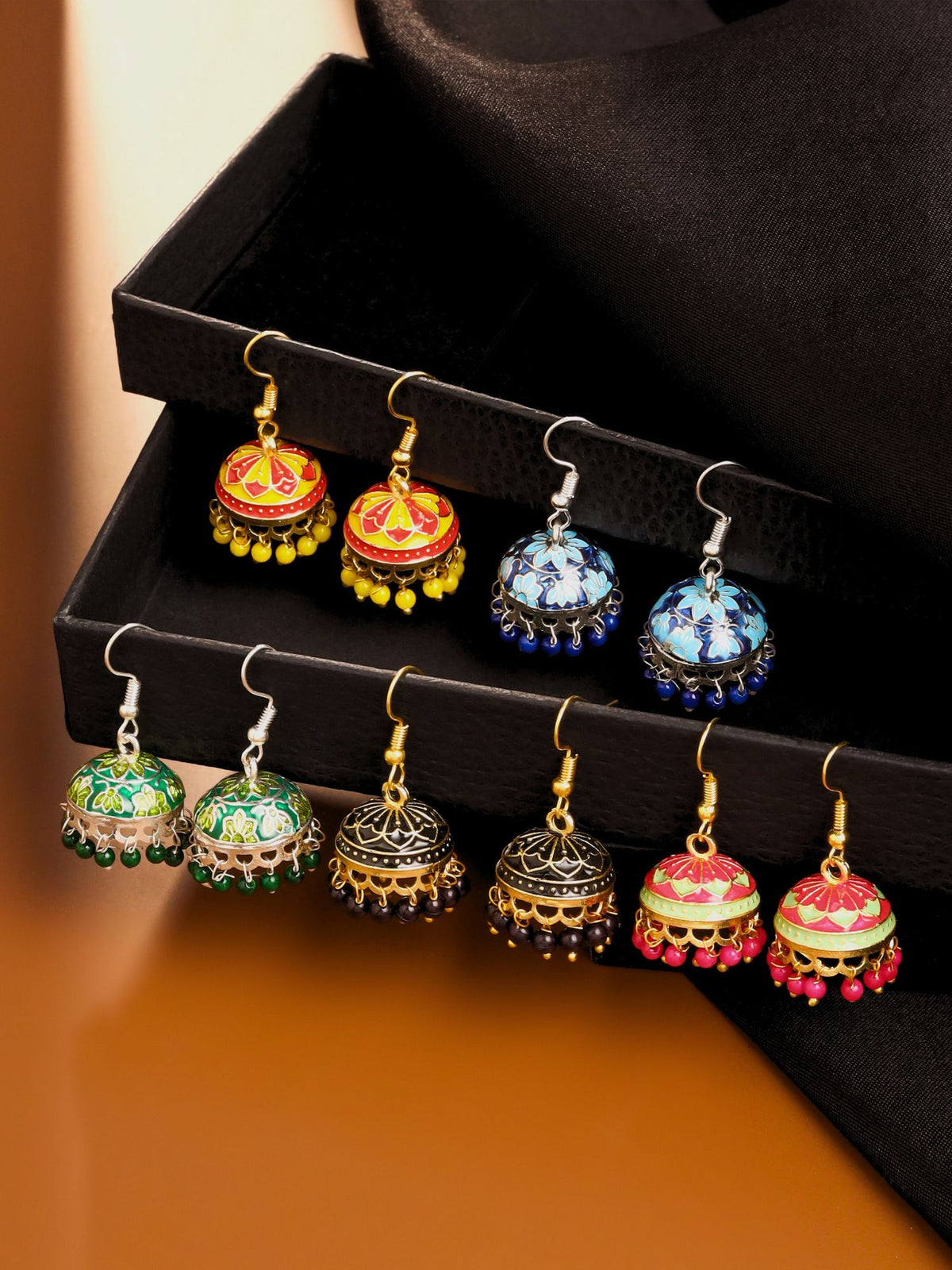 Meenakari Pearl Jhumkas