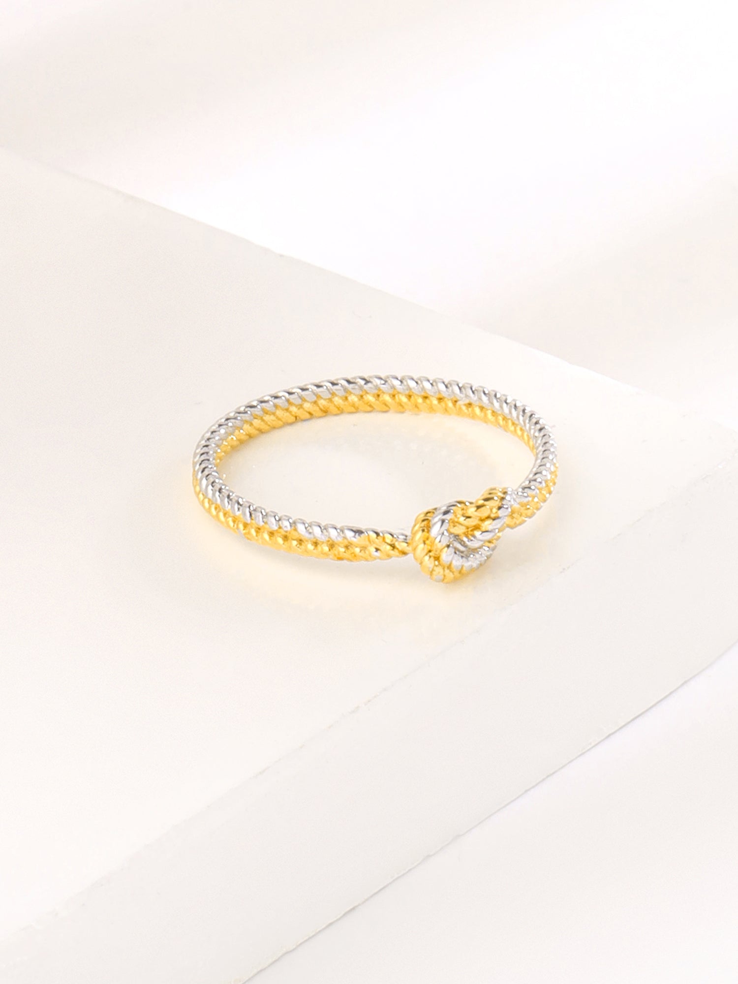 Dual Tone Knot Statement Ring