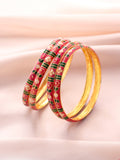 Meenakari Bangle Set Pink