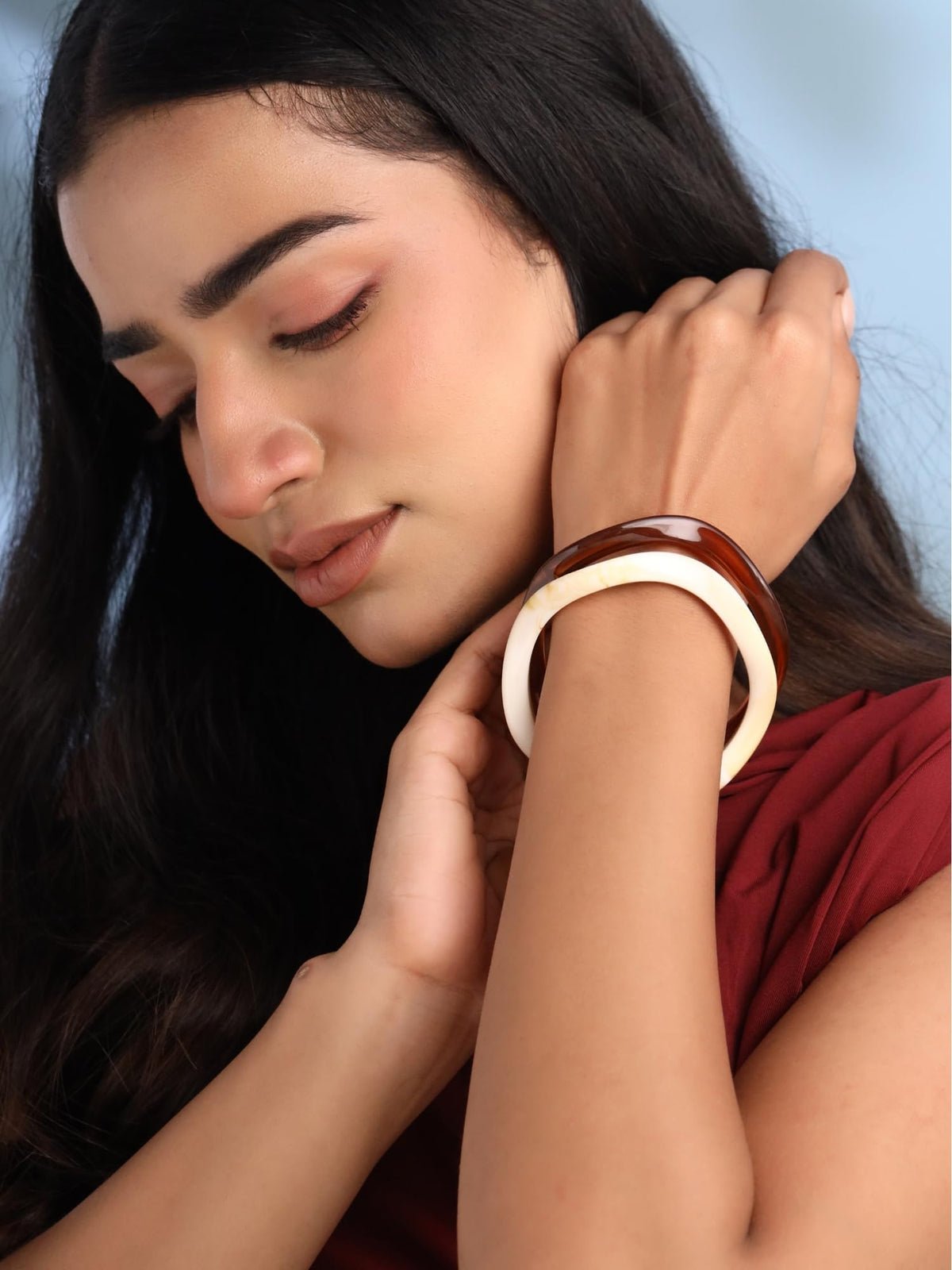 Wavy Resin Bangle Bracelets