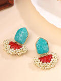 Ethnic Oxidised Earrings With Pearls