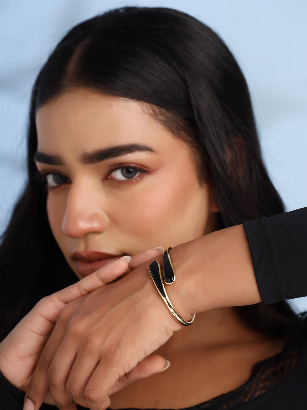 Black Enamel Cuff Bracelet