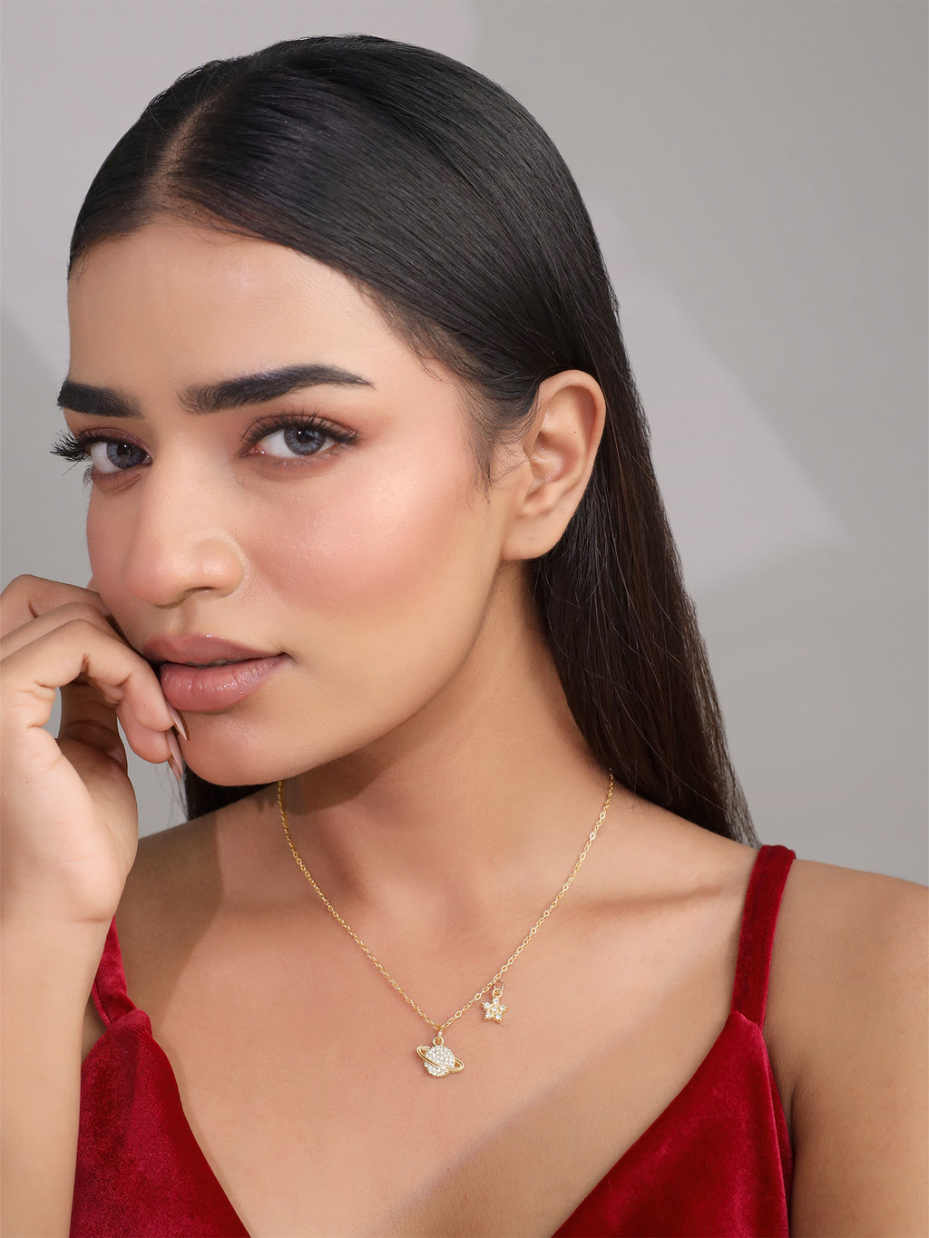 Sun Saturn Star Pendant Necklace