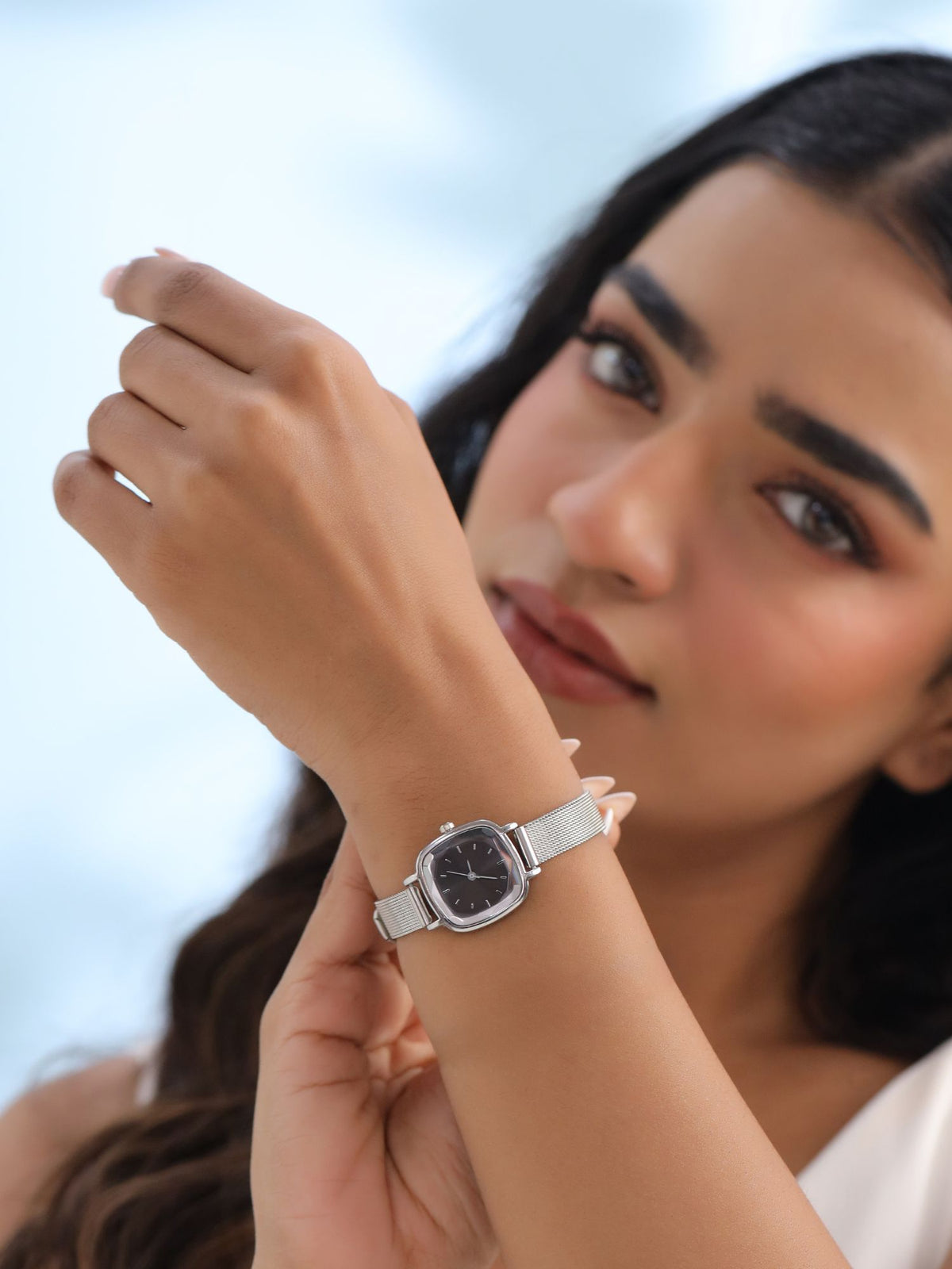 Lustre Black Analog Stainless Steel Wrist Watch