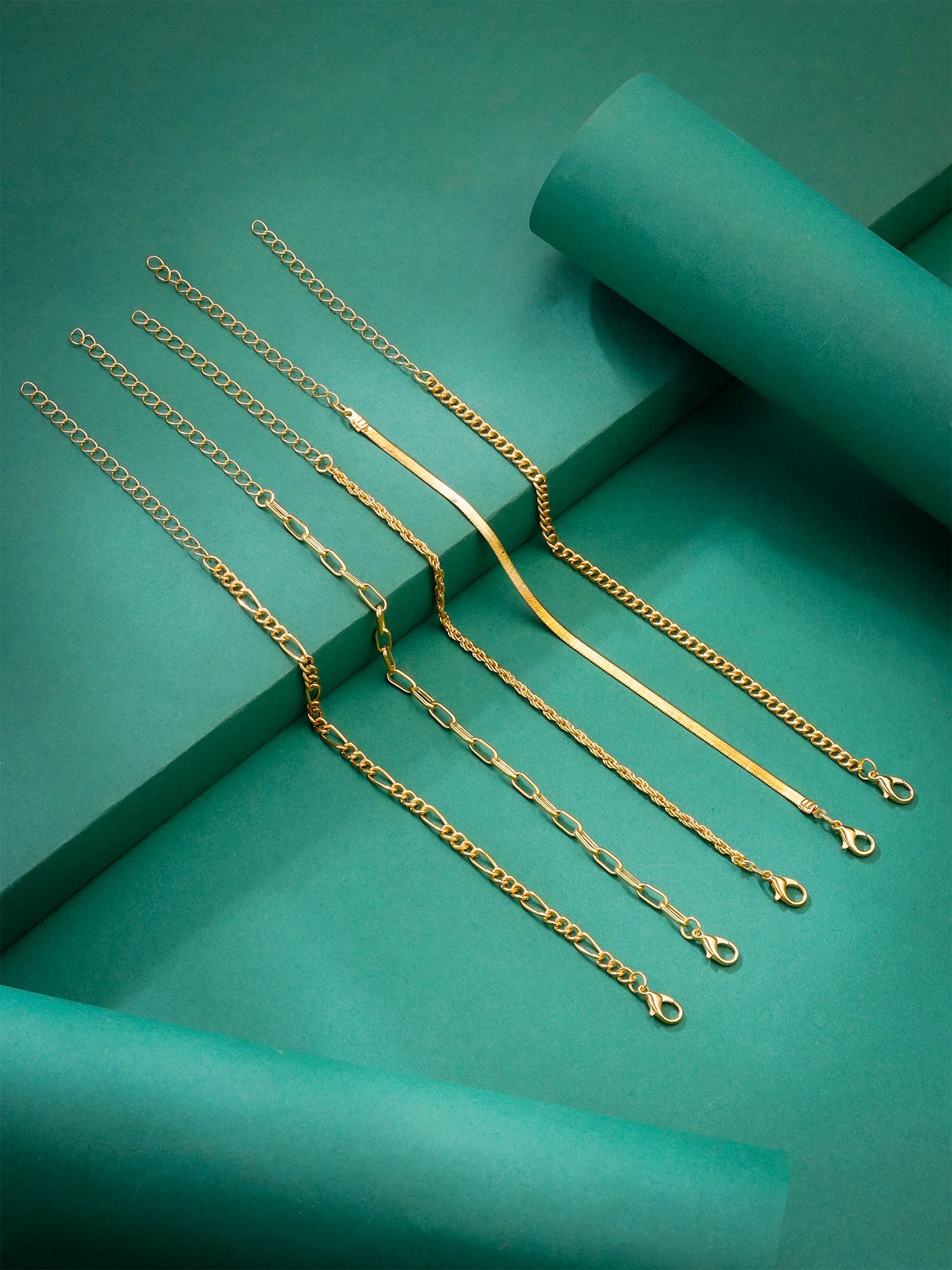 Five Layered Adjustable Stack Bracelet