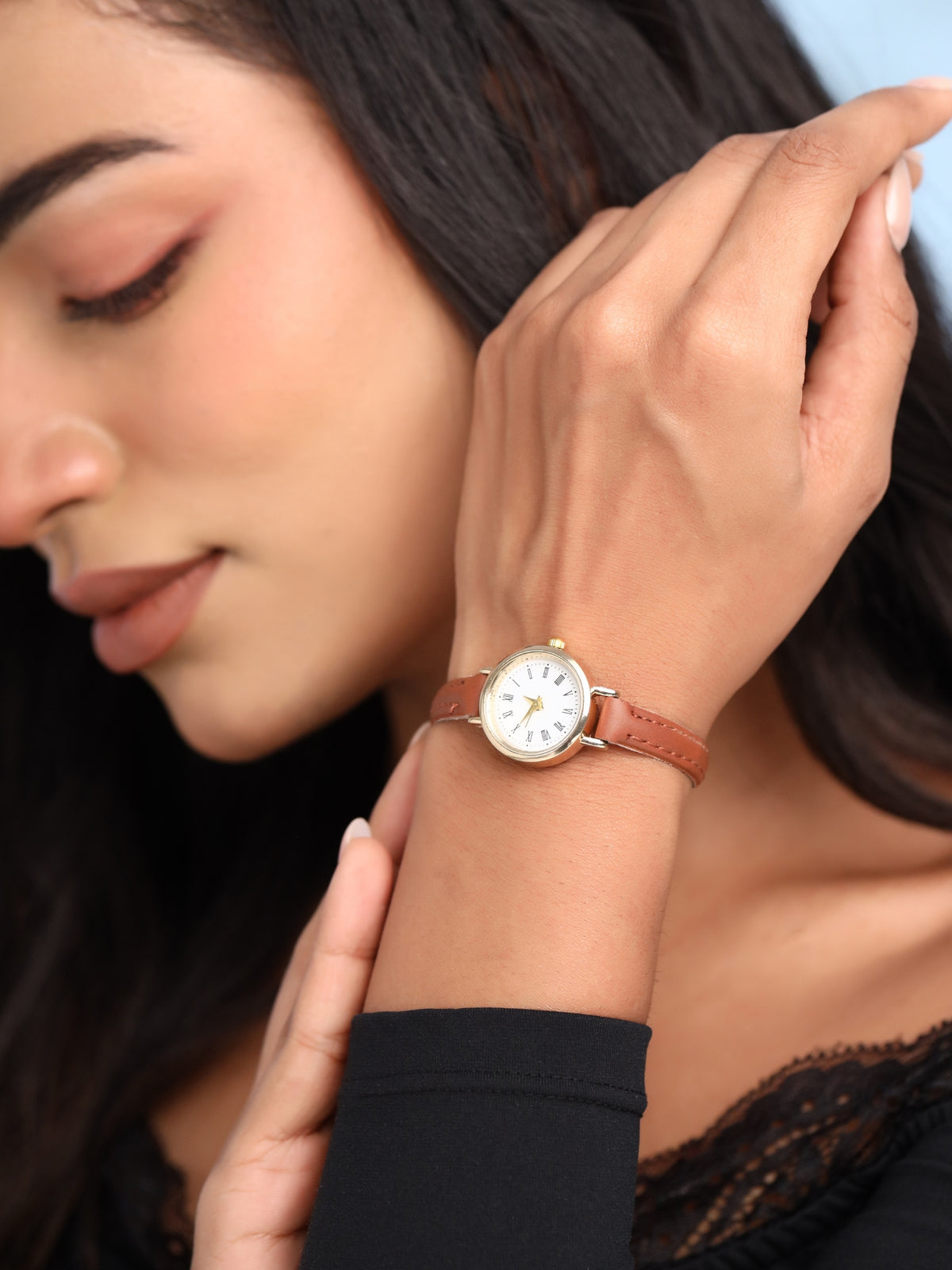 Mocha Round Analog Watch