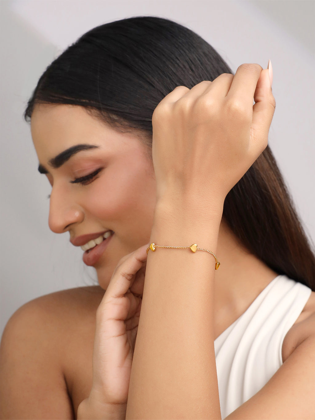 Adjustable Heart Charm Bracelet