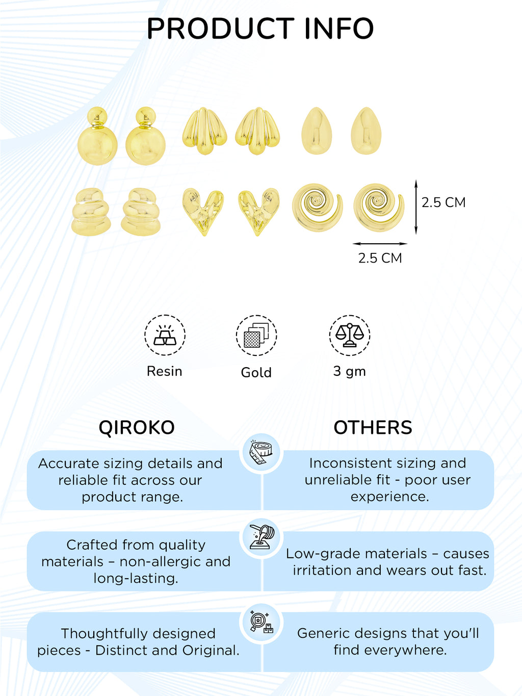 Statement Earrings Set of 6