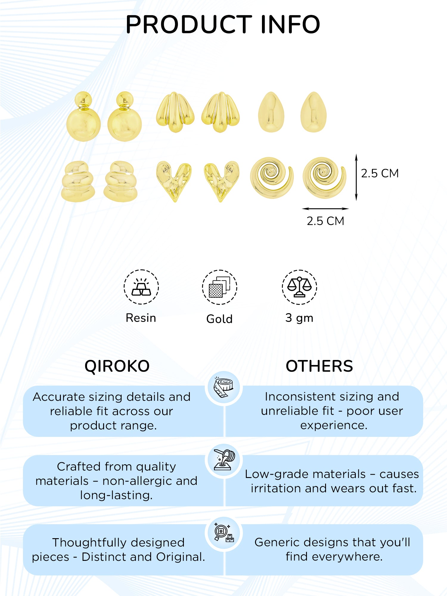 Statement Earrings Set of 6