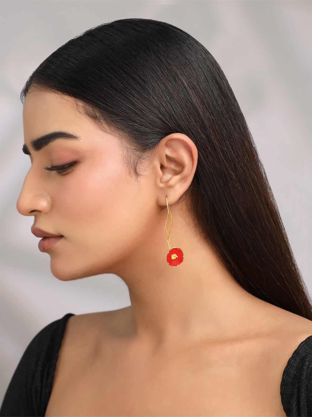 Floral Dangler Long Earrings