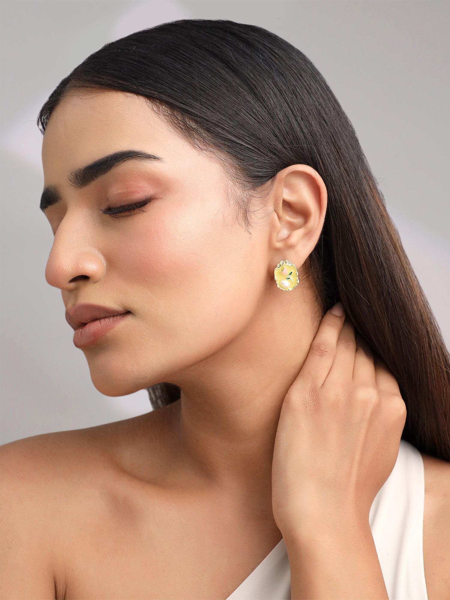 Enamel Studs Earrings