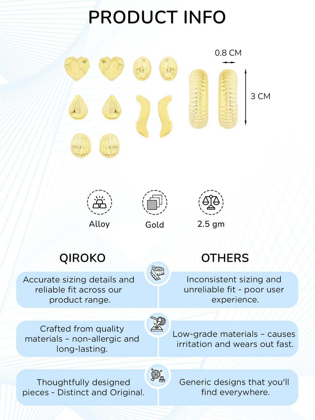 Statement Earrings Set of 6