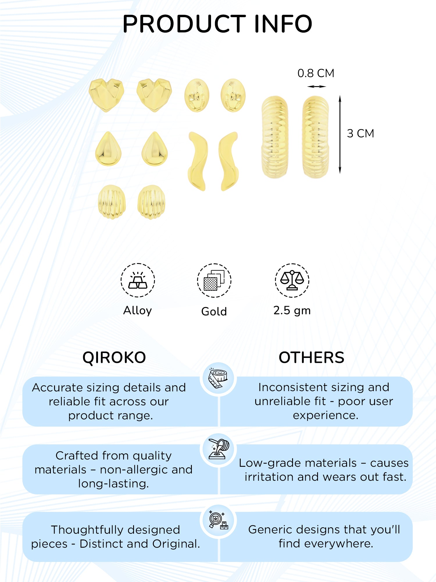 Statement Earrings Set of 6